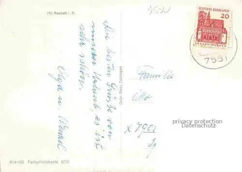 AK / Ansichtskarte RASTATT Baden BW Fliegeraufnahme