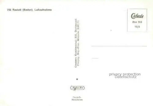 AK / Ansichtskarte RASTATT Baden BW Fliegeraufnahme