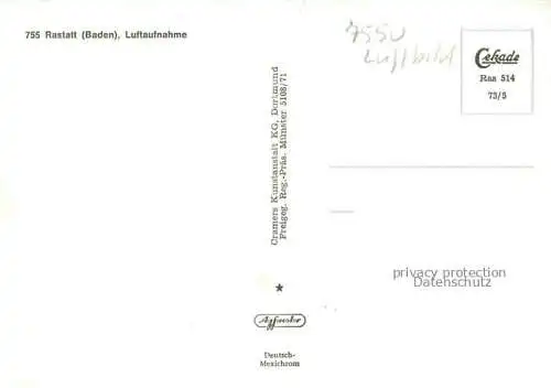 AK / Ansichtskarte RASTATT Baden BW Fliegeraufnahme