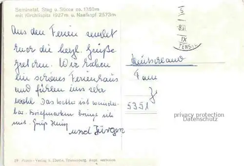 AK / Ansichtskarte Saminatal Fuerstentum Liechtenstein mit Steg und Suecca und Kirchlispitz mit Naafkopf