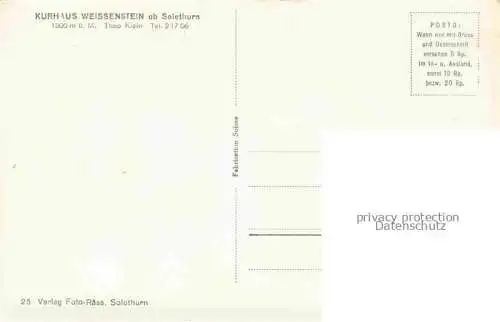 AK / Ansichtskarte Solothurn Soleure SO Kurhaus Weissenstein