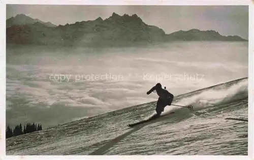 AK / Ansichtskarte Bretaye 1800m AIGLE VD Descente du Chamossaire et les Dents du Midi et Mont Blanc