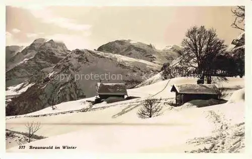 AK / Ansichtskarte Braunwald GL Winterpanorama