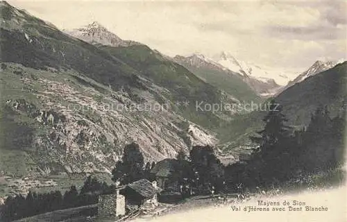 AK / Ansichtskarte Mayens-de-Sion Herens VS Val d'Herens avec Dent Blanche