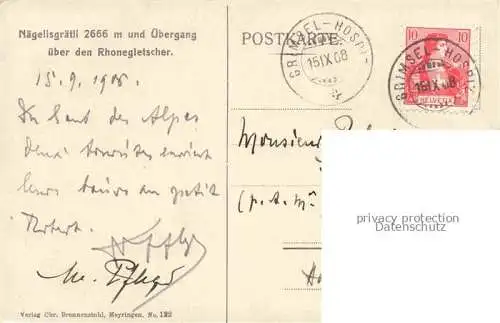AK / Ansichtskarte Naegelisgraetli Galenstock 3583m UR und uebergang ueber den Rhonegletscher