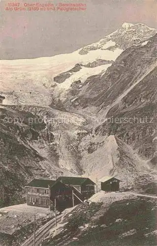 AK / Ansichtskarte Alp Gruem GR Ober Engadin Berninabahn Paluegletscher
