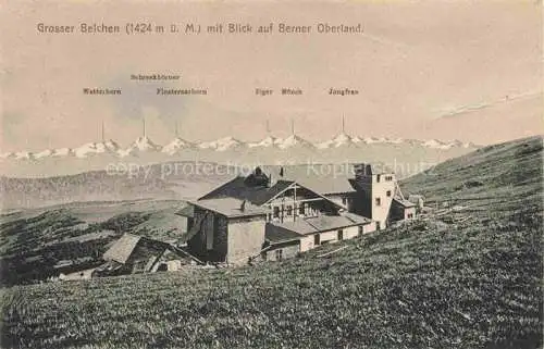 AK / Ansichtskarte Grosser Belchen 1424m Grand-Ballon Guebwiller 68 Haut-Rhin mit Berner Oberland Blick