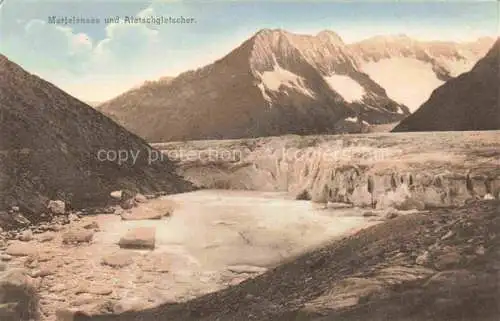 AK / Ansichtskarte Aletschgletscher Rhone VS und Merjelensee