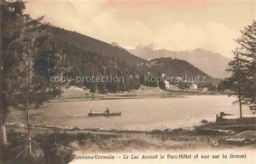 AK / Ansichtskarte Montana-Vermala Randogne VS Le Lac devant le Parc Hotel et vue sur la Gemmi