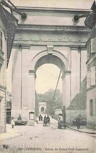 AK / Ansichtskarte FRIBOURG  FR Entree du Grand Pont Suspendu