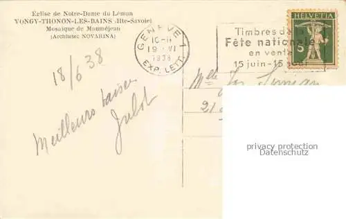 AK / Ansichtskarte Vongy Thonon-les-Bains 74 Haute-Savoie Eglise de Notre Dame du Leman
