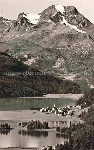 AK / Ansichtskarte Silvaplana GR Panorama mit Truebsee