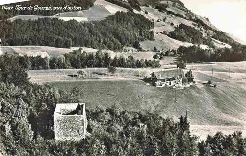 AK / Ansichtskarte Gourze Bourg-en-Lavaux VD Restaurant de la Tour de Gourze Vue aerienne
