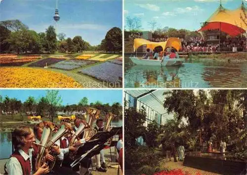 AK / Ansichtskarte BUGA Bundesgartenschau Mannheim Luisenpark Blumen Fernsehturm See Boote