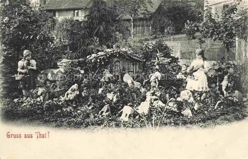 AK / Ansichtskarte Thal SG Garten Figuren
