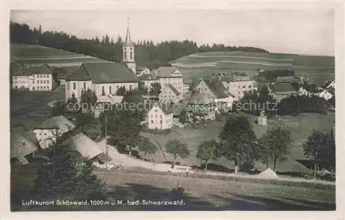 AK / Ansichtskarte Schoenwald Schwarzwald BW Ansicht mit Kirche Luftkurort