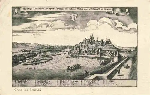 AK / Ansichtskarte Breisach Rhein BW Panorama Kuenstlerkarte