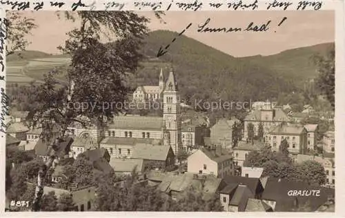 AK / Ansichtskarte Graslitz Kraslice Karlovy Vary Kraj CZ Ansicht mit Kirche