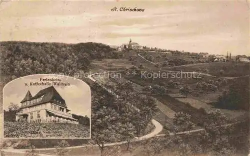 AK / Ansichtskarte St Chrischona Bettingen Riehen BS Panorama Ferienheim Kaffeehalle Waldrain