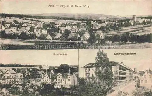 AK / Ansichtskarte Schoemberg  Schwarzwald Calw BW Panorama Sanatorium Schwarzwaldheim