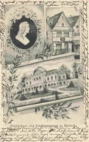 AK / Ansichtskarte Marbach  Neckar Schillerhaus und Schillermuseum Portrait