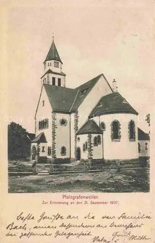 AK / Ansichtskarte Pfalzgrafenweiler Kirche Erinnerungskarte an den 21. September 1907