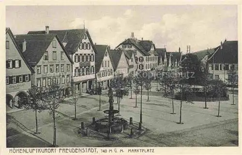 AK / Ansichtskarte FREUDENSTADT Marktplatz Brunnen Hoehenluftkurort im Schwarzwald