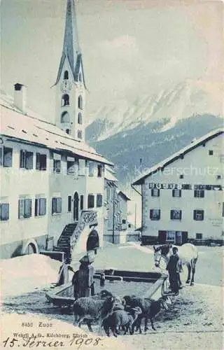 AK / Ansichtskarte Zuoz GR Brunnen Traenke