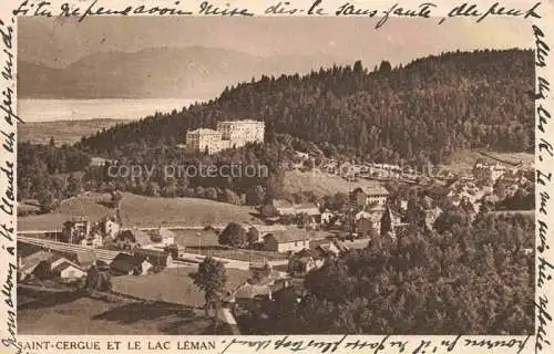 AK / Ansichtskarte Saint-Cergue St-Cergue Nyon VD Vue panoramique et Lac Léman vue aéienne