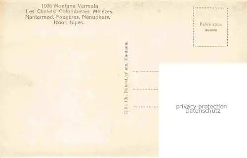 AK / Ansichtskarte Montana-Vermala Randogne VS Les Chalets Colombettes Mélèzes Nantermod Fougères Nénuphars Iccor Alpes