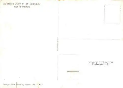 AK / Ansichtskarte Maedrigen Langwies Plessur GR Panorama Blick gegen Weissfluh