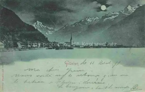 AK / Ansichtskarte Flueelen Vierwaldstaettersee UR Panorama im Mondschein