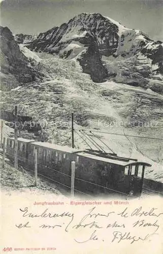 AK / Ansichtskarte Jungfraubahn BE mit Eigergletscher und Moench Berner Alpen