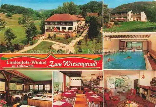 AK / Ansichtskarte Winkel Odenwald Lindenfels Hessen Hotel Café Restaurant Zum Wiesengrund Hallenbad