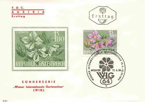 AK / Ansichtskarte WIG WIGA Wiener Gartenschau WIEN AT Clematis Briefumschlag oesterreich 