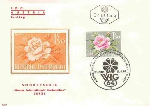 AK / Ansichtskarte WIG WIGA Wiener Gartenschau WIEN AT Paonie Pfingstrosen Briefumschlag 