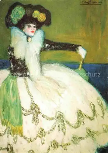 AK / Ansichtskarte PICAssO Pablo (1881-1973) Kuenstlerkarte Mujer en Azur 