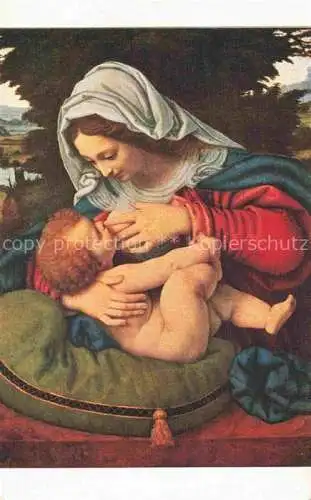 AK / Ansichtskarte SOLARIO Andrea (1460-1530) Kuenstlerkarte Jungfrau mit gruenen Kissen