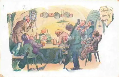 AK / Ansichtskarte Bass  Cello Violoncelle Violonchelo Violoncello-- Bier