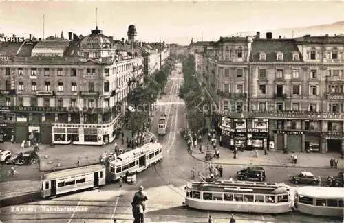 AK / Ansichtskarte STRAssENBAHN Tramway-- Zuerich Bahnhofstrasse 
