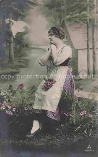 AK / Ansichtskarte Foto PH Paris Nr. 4336-5 Maedchen Brieftaube