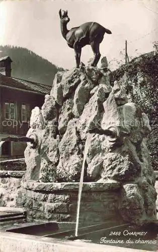 AK / Ansichtskarte Charmey La Gruyere FR Fontaine du chamois