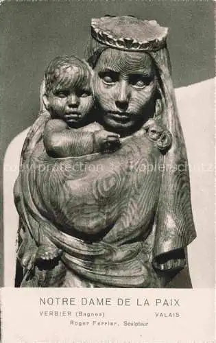 AK / Ansichtskarte Verbier Entremont VS Notre Dame de la Paix Sculptur