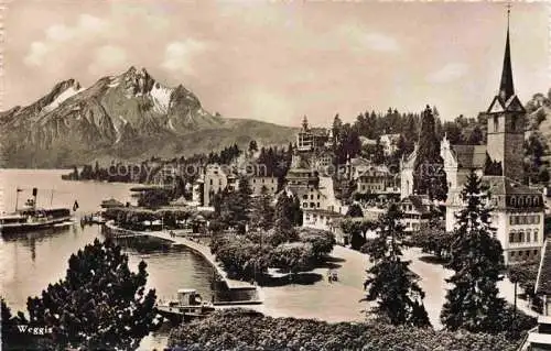 AK / Ansichtskarte Weggis Vierwaldstaettersee LU Stadtblick mit Park Hotel