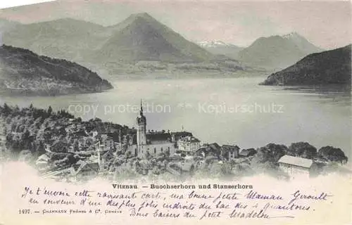 AK / Ansichtskarte Vitznau Witznau Vierwaldstaettersee LU Panorama mit Buochserhorn und Stanserhorn