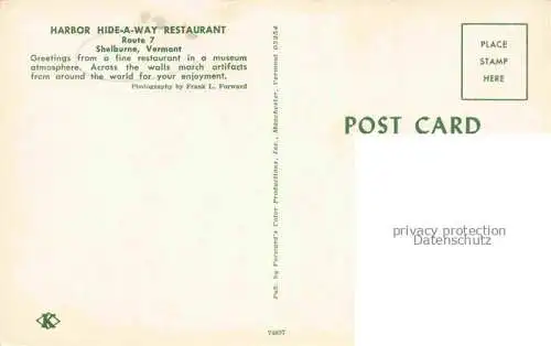 AK / Ansichtskarte Shelburne Vermont USA Harbour Hide-a-Way Restaurant Bar