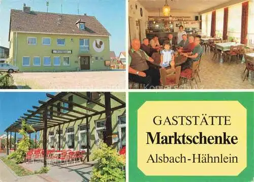 AK / Ansichtskarte Haehnlein Gaststaette Marktschenke Gastraum Terrasse