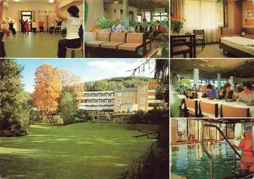 AK / Ansichtskarte Alsbach Bergstrasse Alsbach-Haehnlein Hessen AOK Kurklinik Hirschpark Gymnastikraum Restaurant Hallenbad Garten