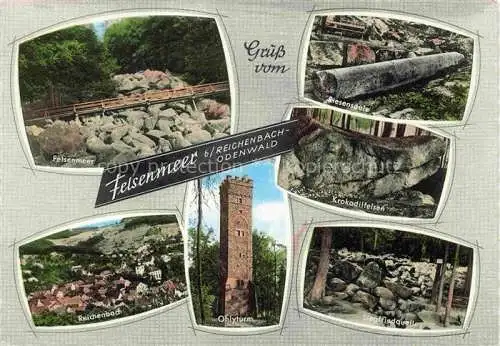 AK / Ansichtskarte Reichenbach Odenwald Lautertal Bergstrasse Hessen Felsenmeer Ohlyturm Panorama