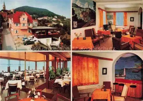 AK / Ansichtskarte Lindenfels Odenwald Pension Restaurant Haus Burgfrieden Gastraeume Perle des Odenwaldes